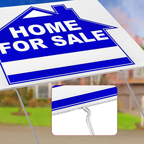 3 Pcs 12 X 16 Inches Home For Sale Signs With Stakes Double Sided Home For Sale By Owner Yard Sign With Directional Arrow Open House Signs For Real Estate Signs For Real Estate Agents (Blue, White) #TOP3
