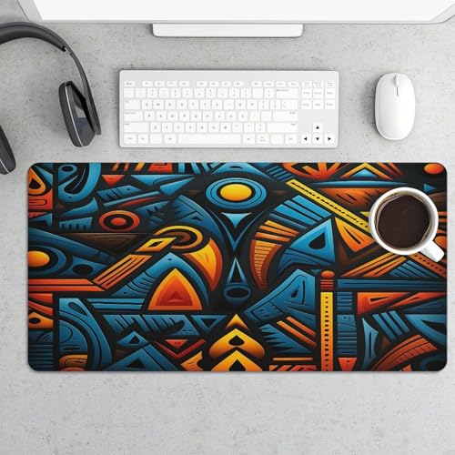 Mouse Pad Grande Estilo Africano Antideslizante Impermeable miniatura 5