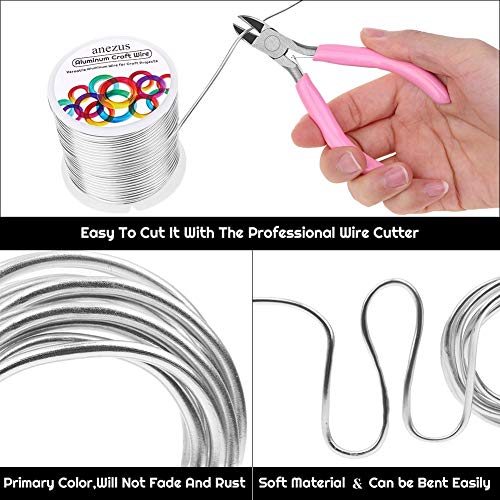 anezus 12 gauge aluminum wire 100 feet - 2mm metal armature bendable sculpting wire for crafts wreath making jewelry making beading floral silver