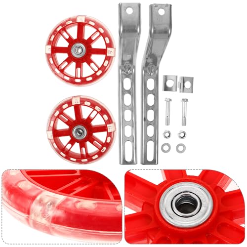 Ruedas de entrenamiento para bicicleta Healeved con estabilizadores resistentes rojos, ruedas auxiliares de soporte para bicicletas de 12-20 pulgadas para niños y aprendizaje para montar miniatura 7