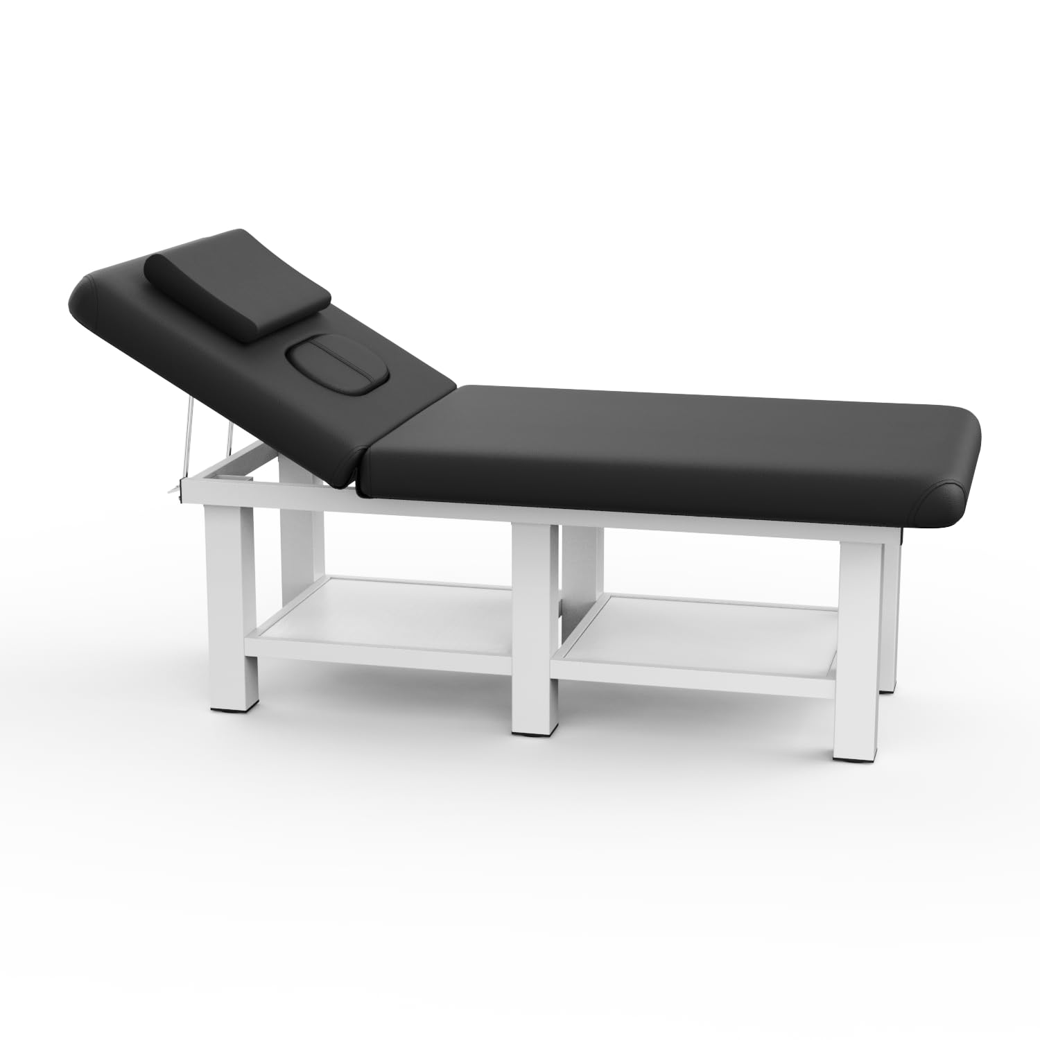 800LBS Heavy Duty Stationary Massage Table with Open-Chest & Headrest for Treatment, Physical Therapy, Spa Facial Professional Massage Bed, Thickening Metal Frame & PU Leather - Segmented Structure