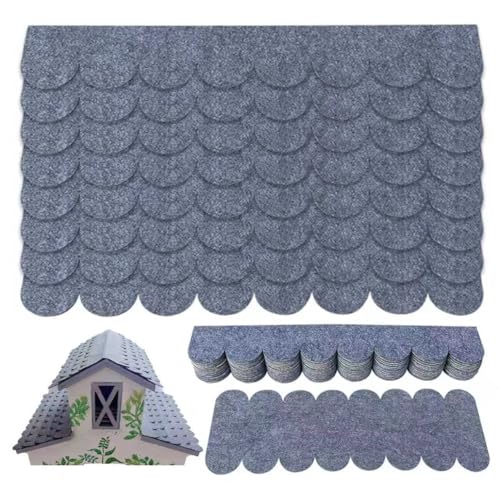 32 pièces Bardeau Bitume Toiture, Toit Auto-adhésifs (30x5cm & 30x11cm) – Feutre de Toiture Autocollant pour nichoir, clapier, hôtel à insectes, cabane...