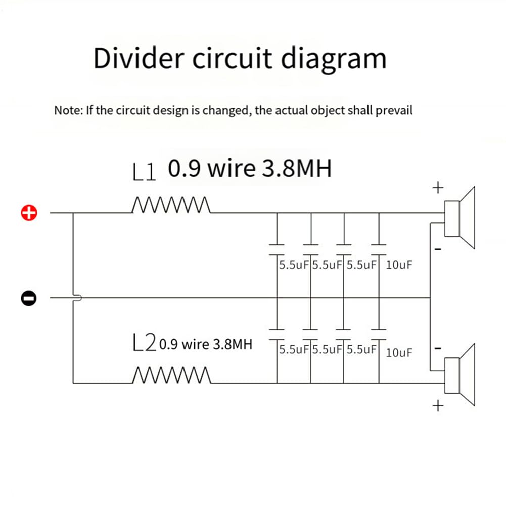 Séparateur de Fréquence Audio 800 W Crossover Caisson de Basses Haut-Parleur à Double Bobine Vocale Double Caisson de Basses Haut-Parleur Crossover Installation Facile Facile à Utili
