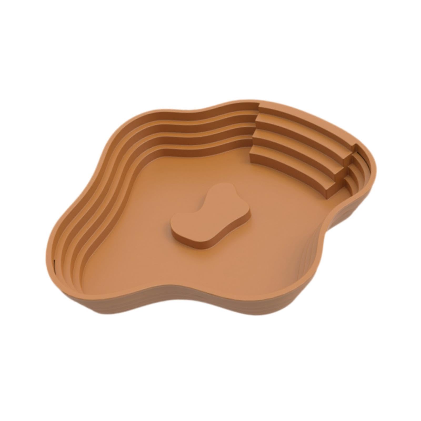 Baoblaze Reptile Bathing Pool Reptile Feeding Dish with Ramp Tortoise Feeder Lizards Habitat for Hamster Tortoise Bearded Snake, Brown L