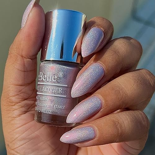 Image of DeBelle Gel Nail Lacquer Awesome Andrea(Metallic light purple nail polish)| Non UV - Gel Finish |Chip Resistant | Seaweed Enriched Formula| Long Lasting|Cruelty and Toxic Free| 6ml