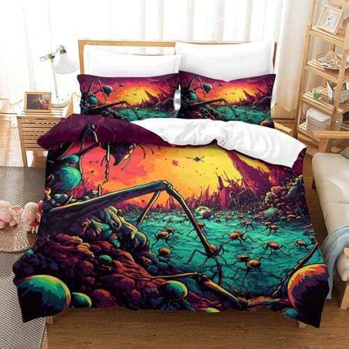 Housse de couette 3D haut de gamme en microfibre résistante single