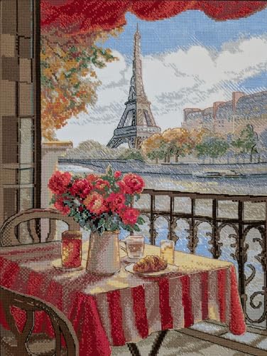 Image of Aine A1013 Sunny Paris Counted Cross Stitch Kit 15.75 x 15.75 in