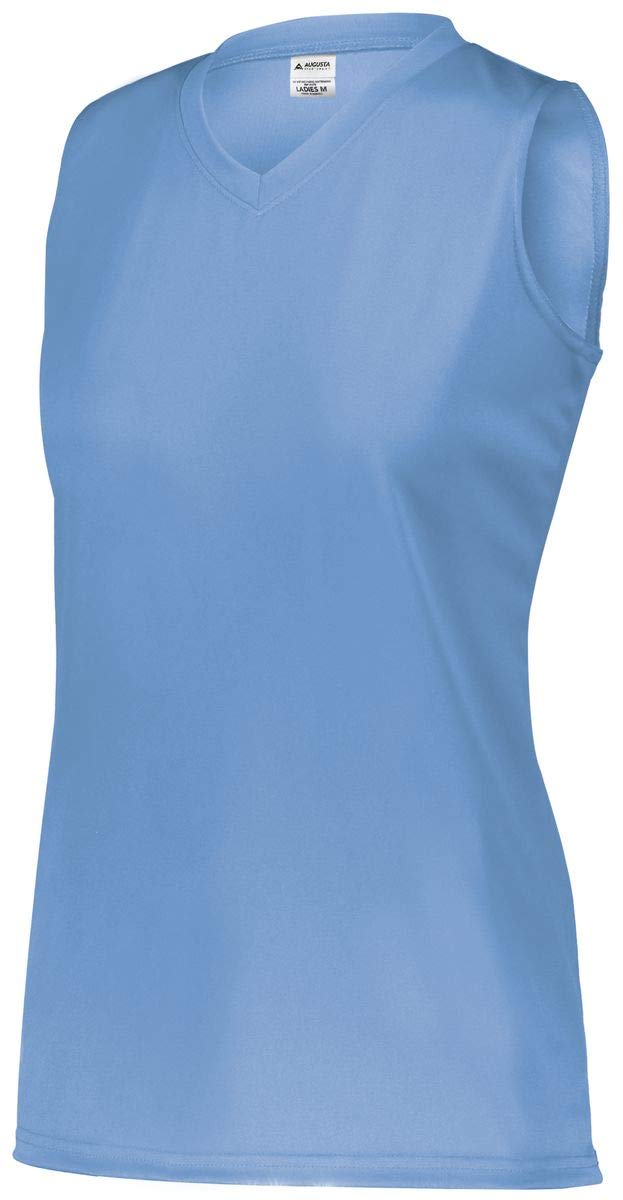 Augusta Sportswear Girls Sleeveless Wicking Attain Jersey, Columbia Blue, L