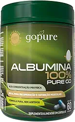 GoPure Albumina 100% Cápsulas Suplemento Proteico Natural para Massa Muscular