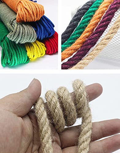 Cuerda de yute natural de 6 mm y 19,8 m Fendawn Strive color rojo Navidad 3