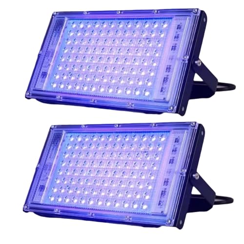 UVA Lumière Noire Étanche pour Éclairage de Scène et Maquillage Fluo - 2 Pcs