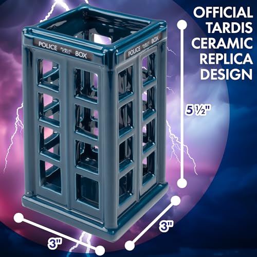 Doctor Who Tardis Candle Holder, 5.5" Ceramic - Holds Tealight & Votive Candles - Officially Licensed - Special Dr. Who Decor - Gift for Teens, Adults, Men, Women - Cosy Home Interiors Doctor Who Tardis Candle Holder, 5.5" Ceramic - Holds Tealight & Votive Candles - Officially Licensed - Special Dr. Who Decor - Gift for Teens, Adults, Men, Women - Image 2