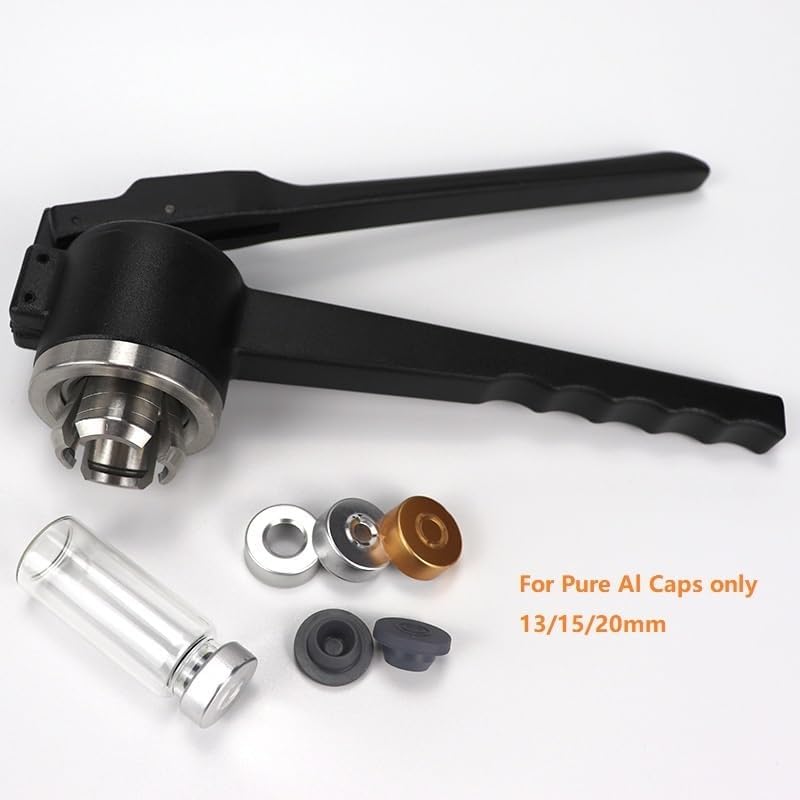 1pcs Glass Bottle Sealer Capping Device - Hand Capping Tool for 13/15/20mm Bottles(Al Plastic Capper,13mm)