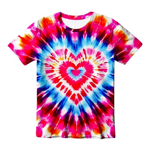 Image of Kids Tie Dye T-Shirt, Children Tie Dye Short Sleeve Tee Shirt for Kids