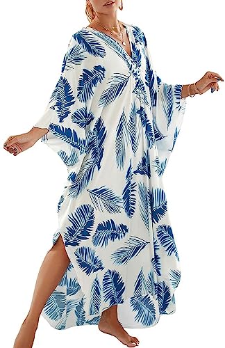 Orshoy Damen Kaftan Dresses Cover Up Plus Size Print Maxikleid Causal Kleid...