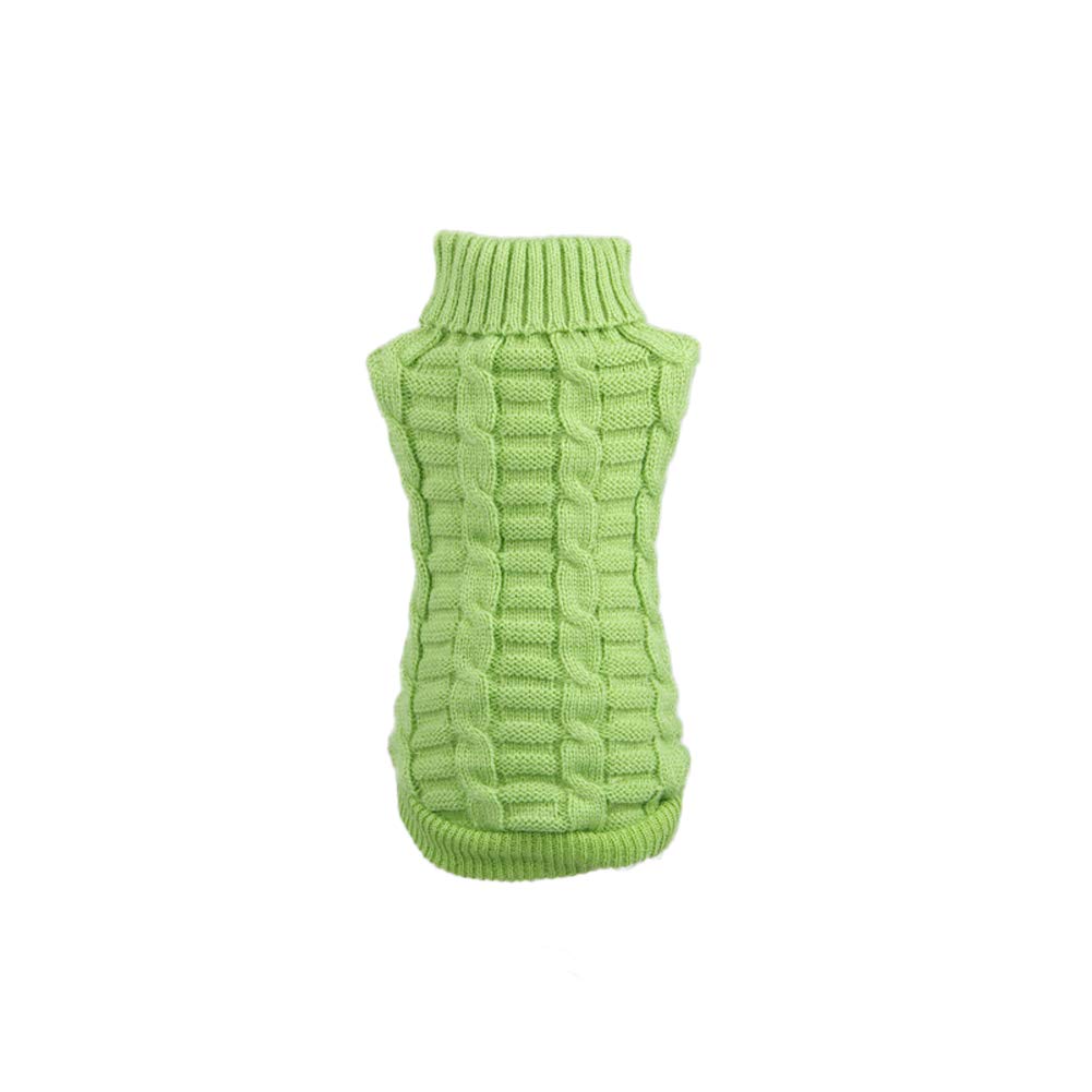 Dog Sweater High Elastic Solid Color Warm Cat Turtleneck Sweater Dog Jumper Pet Clothes,Dog Clothes Kitten Puppy Winter Knitted Crochet Jumper Pet Apparel for Small Medium Large Dogs Cats Green S