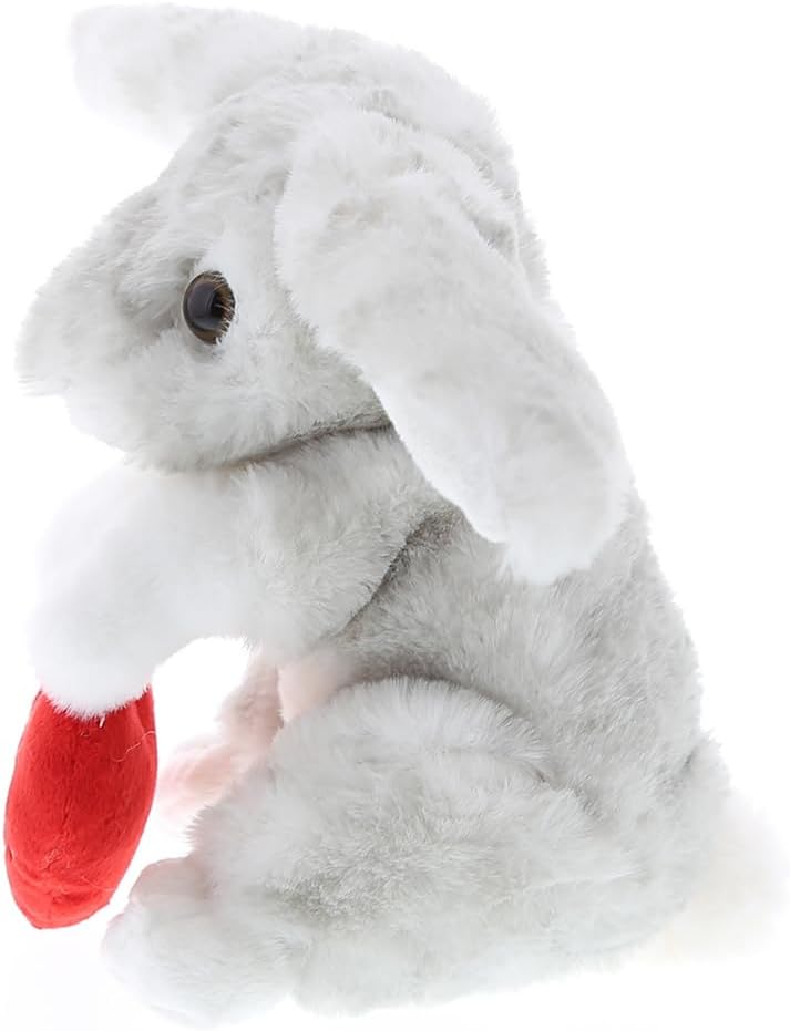 DolliBu I Love You Valentine Plush Grey Rabbit - Cute Soft Cuddly Stuffed Animal with Red Heart Gift for Valentines Day, Birthday Present, Anniversary, Romantic Date - 6.5 Inches