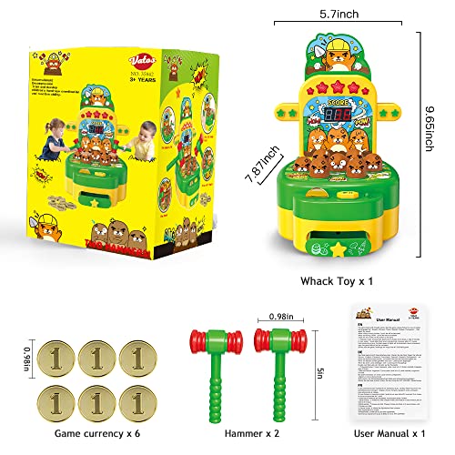 VATOS Juguete de Martillo, Mini Juego Arcade Electrónico, Juego de Monedas de Banco con 2 Martillos, Juego Interactivo de Desarrollo para Niños Pequeños, Niños, Niñas y Niños de 3 a 6 años de Edad 3 Vatos Juguete De Martillo, Mini Juego Arcade Electrónico, Juego De Monedas De Banco Con 2 Martillos, Juego Interactivo De Desarrollo Para Niños Pequeños, Niños, Niñas Y Niños De 3 A 6 Años De Edad