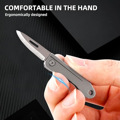 Miniatura 3 de Payfully Mini Cuchillo Edc De Acero Inoxidable, Llavero De Cuchillo, Mini Navaja Plegable Para Camping, Senderismo Y Actividades Al Aire Libre
