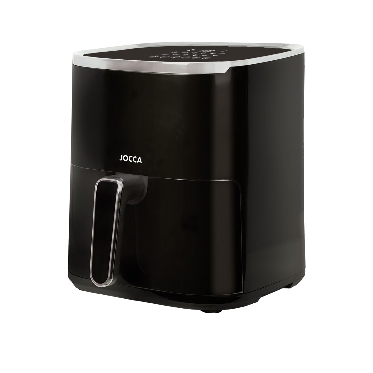 Jocca - Frytownica na gorące powietrze 5L | Frytkownica bezolejowa z oknem | Air Fryer | 1450 W moc | ochrona przed przegrzaniem | ekran dotykowy LED | programy domyślne | czarny