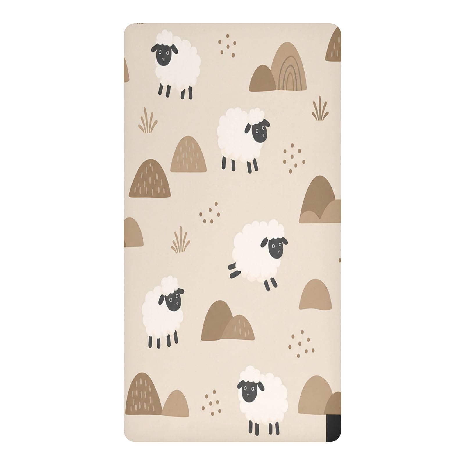 BOESI Cute Sheep Waterproof Crib Sheet,Fitted Mattress Protector