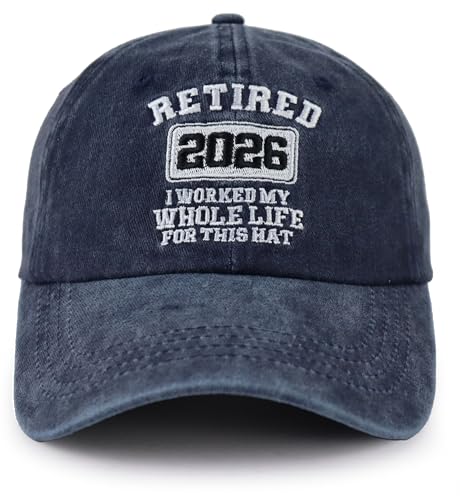 Image of Retired 2025 2026 I Worked My Whole Life for This Hat for Men Women, Adjustable Embroidered Retirement Baseball Cap