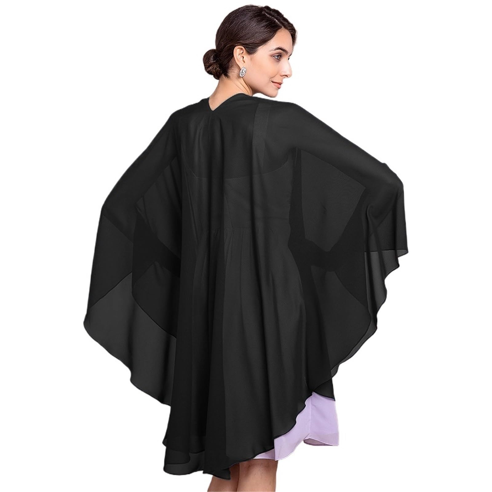 Boléro Court en Mousseline Boléro de mariage for femme, châle mariée en mousseline douce, élégant, long, formel, cape féminine Pour l'été