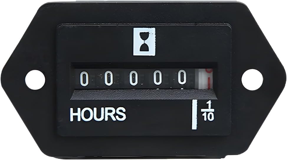 Zpana DC 10-80V Car Mechanical Hour Meter, Rectangular Vehicle Diesel Engine Hour Meter Gauge, Waterproof Automotive Hourmeter Accessories, Universal for Motorcross Truck Tractor