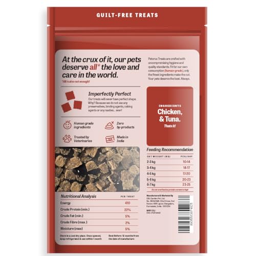 Image of Petcrux Chicken Breast Jerkey with Tuna Cat Treats, 70g