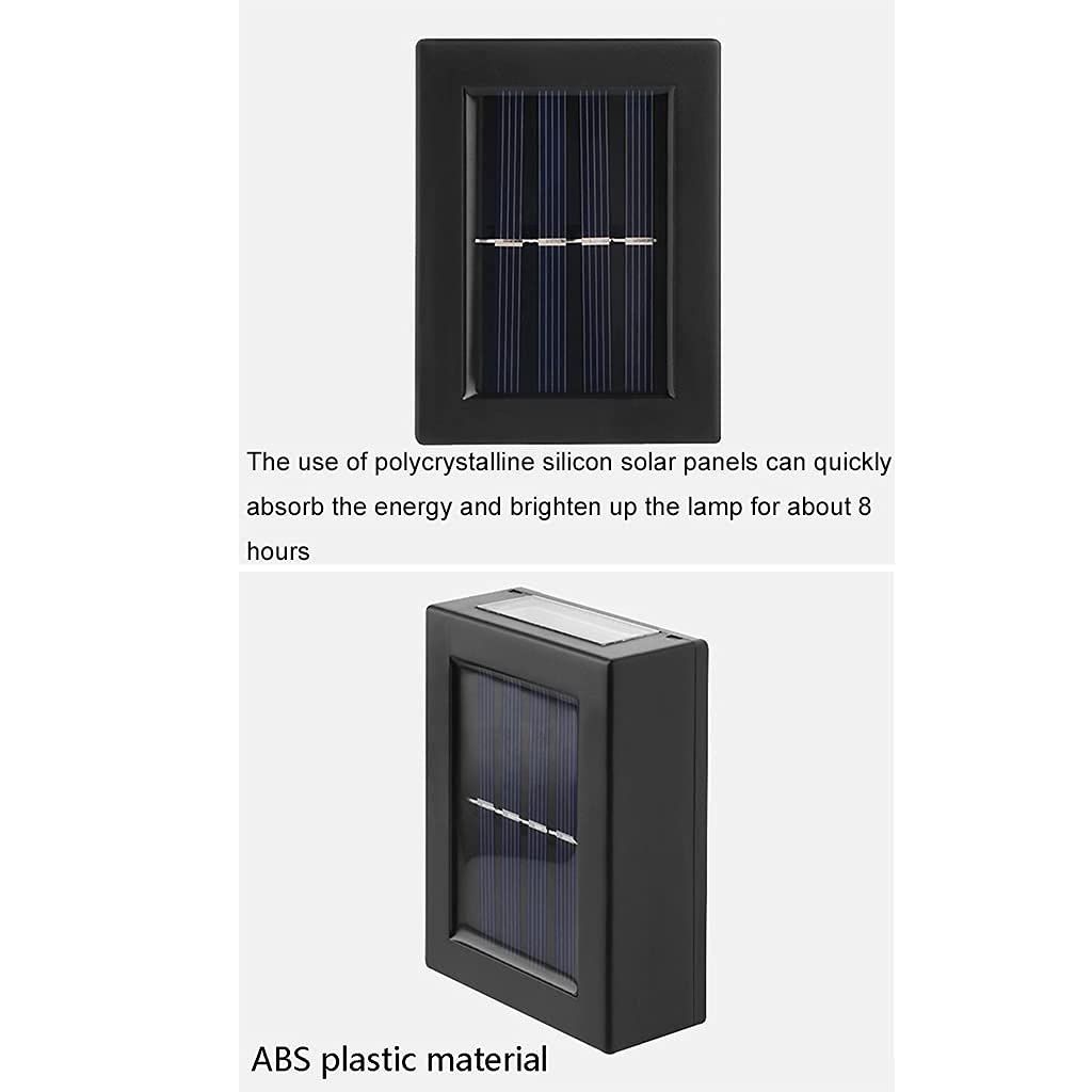 Lámparas Solares Aplique De Pared LED IP65 Lámpara De Pared Impermeable Luz Cálida Luz Blanca Iluminación De Pared Focos De Exterior Lámparas De Pared Para Jardín Garaje (2 warm lights)