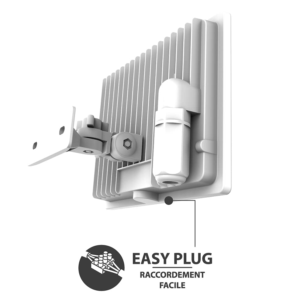 Xanlite Projecteur lumiere exterieur - Projecteur extérieur led - Spot exterieur led - Spot eclairage led exterieur - Projecteur extérieur blanc à détection LED intégrée - PR50WMDB