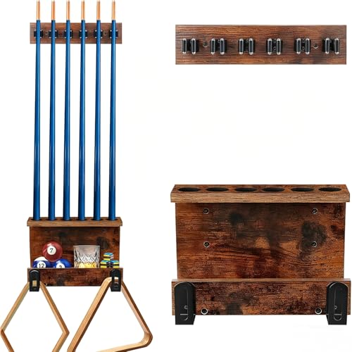 Soporte de pared para palo de piscina, 6 tacos, accesorios para mesa de