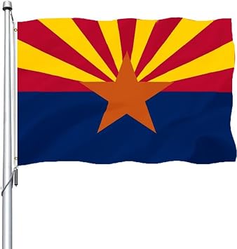 Arizona Flag 3x5 Outdoor Double Sided - Heavy Duty Polyester Arizona AZ State Flags Long Lasting with 2 Brass Grommets 3 X 5 Ft