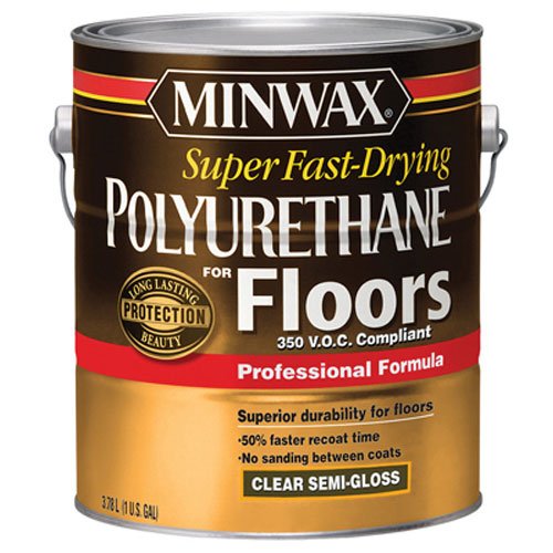MINWAX130240000 Super Fast-Drying Polyurethane For Floors 350 VOC, 1 gallon, Semi-Gloss