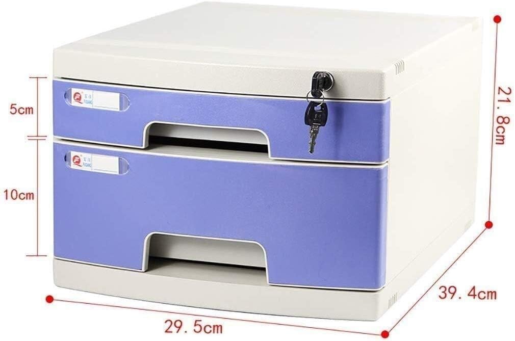 Armadietto portadocumenti a 2 cassetti con serratura, | Robusto classificatore for cartelle sospeseA4,mobile portaoggetti for libreria compatibile con l'uso in ufficio e forstudenti