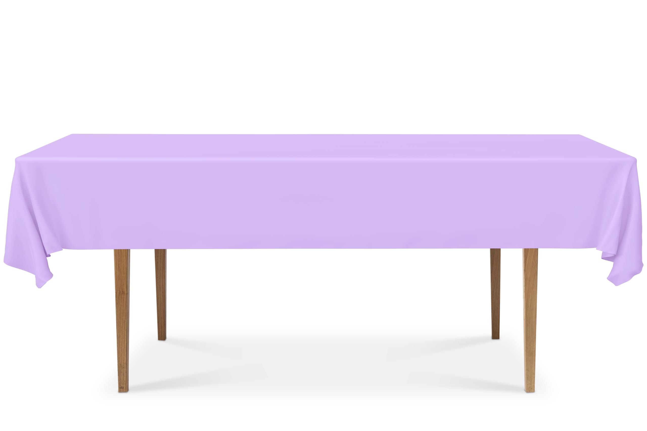 DecorRack Rechteckige Tischdecken – BPA-freier Kunststoff, 137,2 x 274,3 cm, Esstisch-Abdeckung für Partys, Picknick, Camping und Outdoor, Einweg oder wiederverwendbar in Hellviolett, 12 Stück