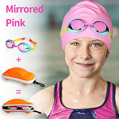 Image of Keary Kids Swim Goggles for Toddler Children Girls Boys Youth, Anti-Fog Waterproof UV Protection Clear Vision