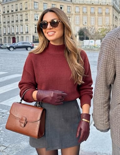 Image of MEROKEETY Women's Turtleneck Long Sleeve Sweater 2025 Fall Cozy Knit Loose Casual Trendy Pullover Tops Winter Clothes
