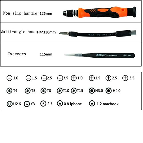 Jakemy Jm-8133 23In1 Tornillo Profundo Agujero Destornillador Set Reparar Herramientas Abiertas Kit De Demolición Kit