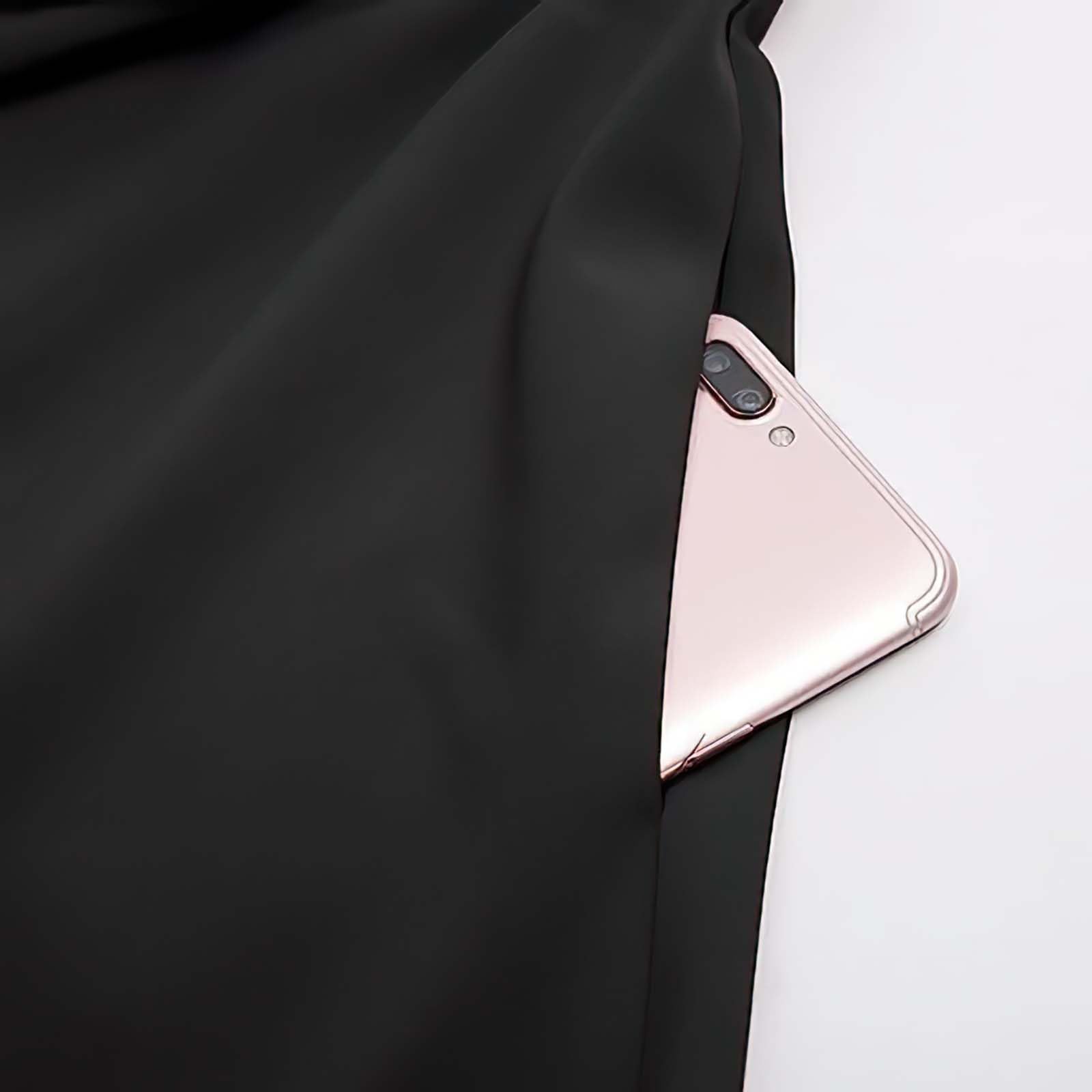 Jupe trapèze Taille Haute avec Poches pour Femmes, Jupe trapèze mi-Mollet de Couleur Unie, Jupe décontractée mi-Longue avec Poche