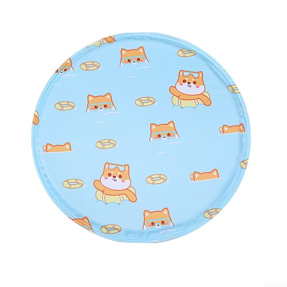 DAZZLEEX Faltbares rundes Kühlgelkissen für Haustiere, bequem für Reisen und Outdoor-Aktivitäten (A 30 cm)