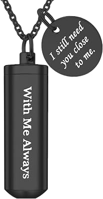 Cremation Cylinder Necklace for Ashes for Ashes Stainless Steel Urn Locket Pendant Cremation Memorial Jewelry