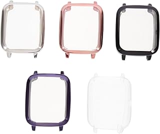 WOONEKY 5 Pçs Caixa De Relógio Borda Guarnição Protetores De Tela De Relógio Quadrado Capa De Relógio Smartwatch Protetor Capa De Pára-Choque Para Relógio À Prova De Arranhões Capa De