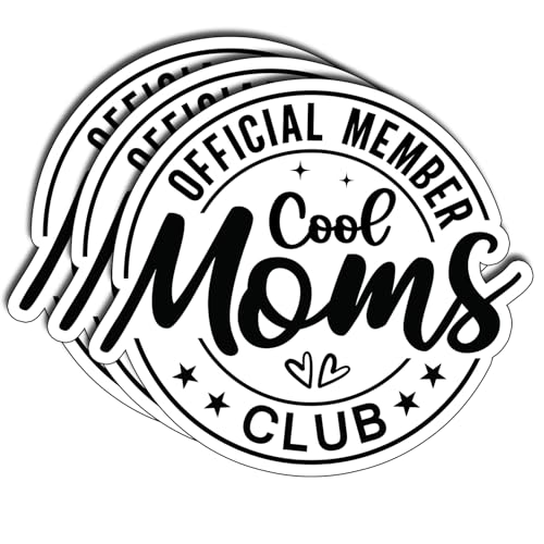 (3Pcs) Cool Moms Club Sticker Funny Mom Life Quote Vinyl Waterproof Decal for Tumbler Laptop Journal...