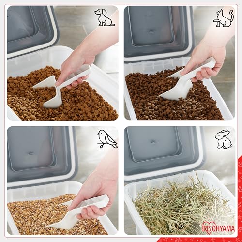 Iris Ohyama Hundefutter Aufbewahrung mit Rollen, 20L/7.5kg, Blau, Luftdichte Futterbox, Trockenfutter, Futterbehälter, Für Hunde, Katzen, Tierfutterbehälter, Schaufel, BPA-frei, Futtertonne, ATS-M
