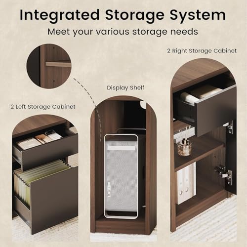 Image of ModernMate 71'' Executive Standing Desk with Hutch, Power Outlet