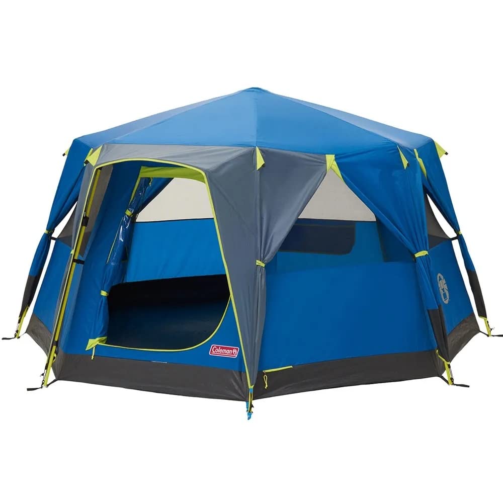 Coleman OctaGo Tente de Camping avec Plusieurs fenêtres | 3 Personnes | Vue panoramique à 360° | Arceaux en Acier Robustes | Tapis de Sol intégré | Montage Facile 100% étanche
