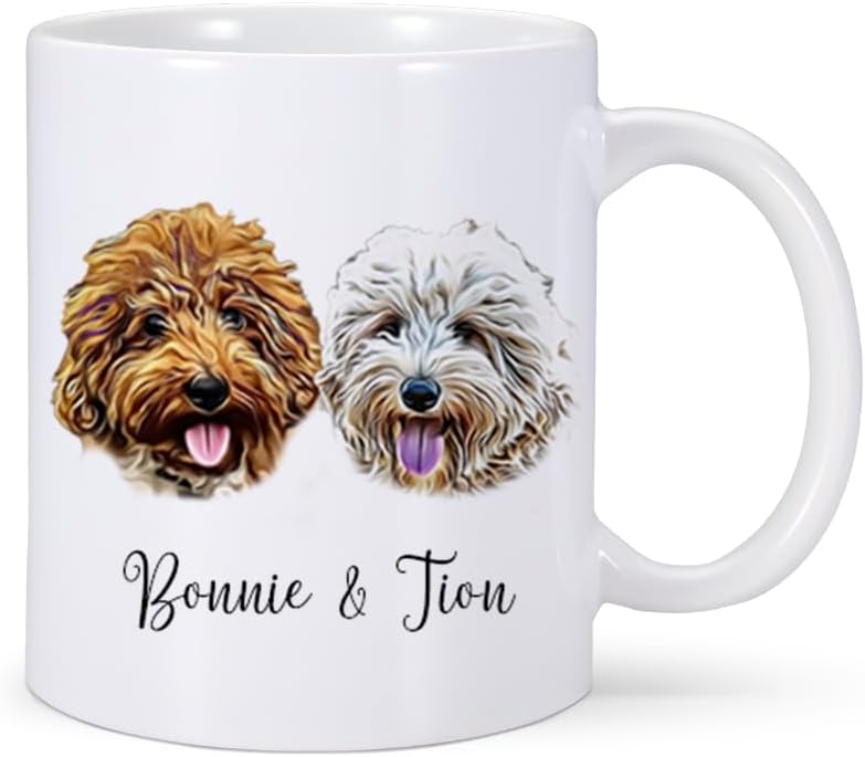Taza de perro personalizada, taza personalizada con foto de perro, taza de café personalizada de 11 onzas, taza de café personalizada con nombre de