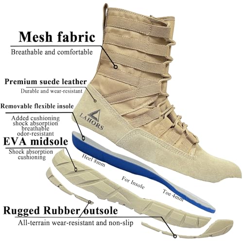 lightweight military tactical combat boots men outdoor hiking desert army boots breathable male jungle shoes man side zipper