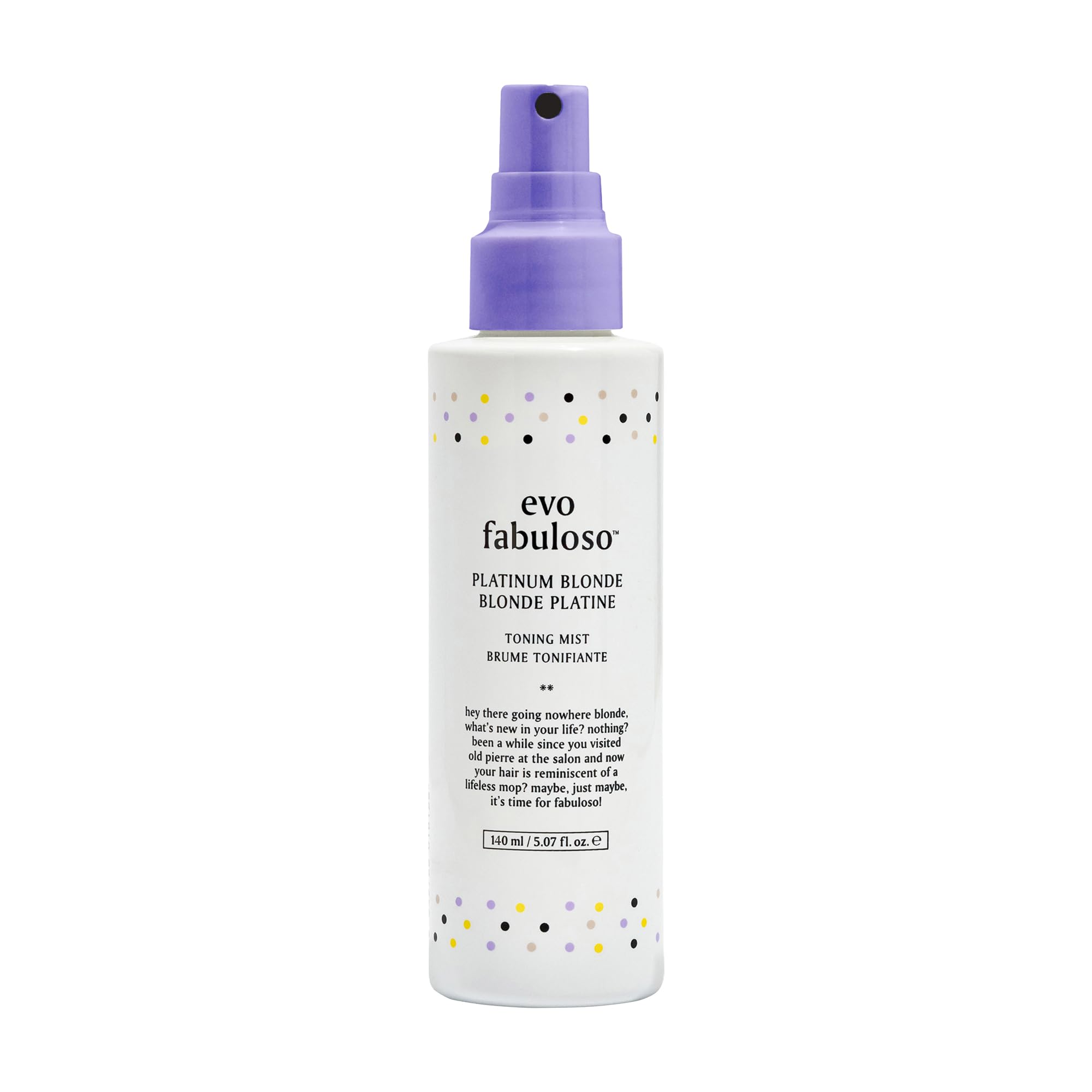 Evo Fabuloso Platinum Blonde Toning Mist - Platinum Hair Toner - Enhances Vibrancy, Neutralizes Yellow Tones - 140ml / 4.7 fl.oz